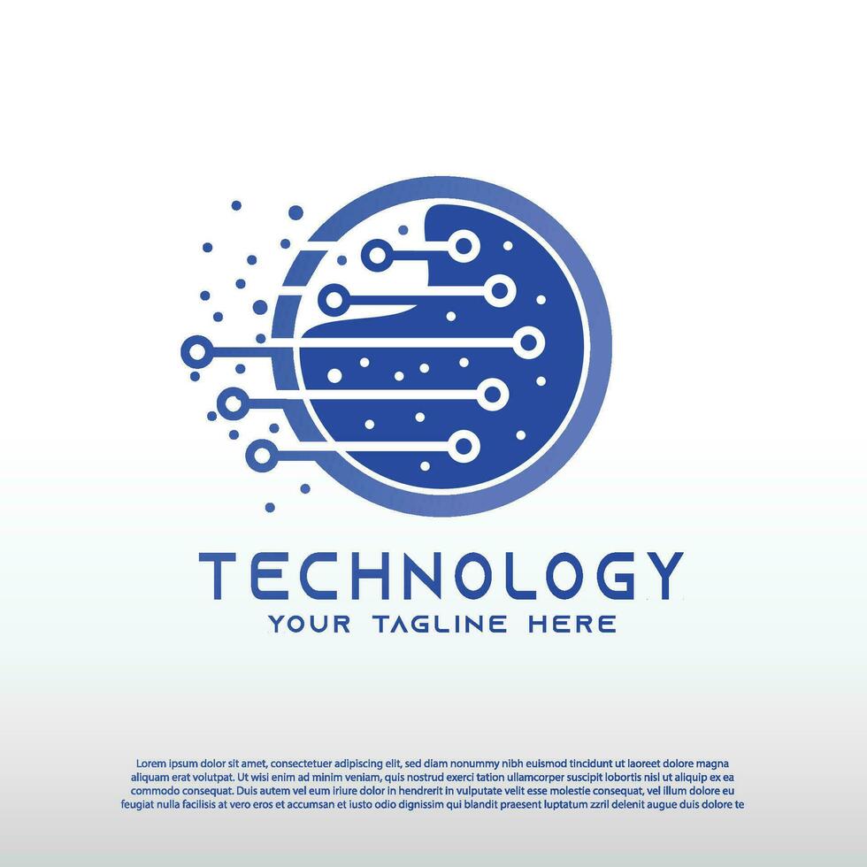 Technology logos, future technology icons, circuits with line styles, vector illustration elements