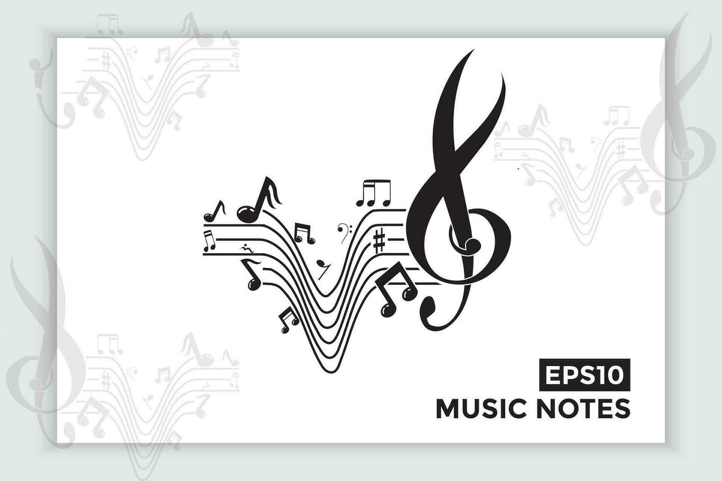 music scale or music note sign or symbol. musical scale icons element vector for banner material, background.