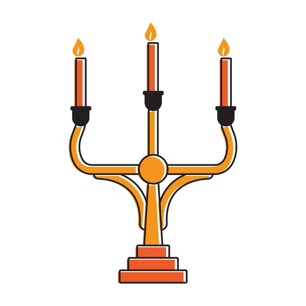 candle holder icon with burning candle for app or website vector