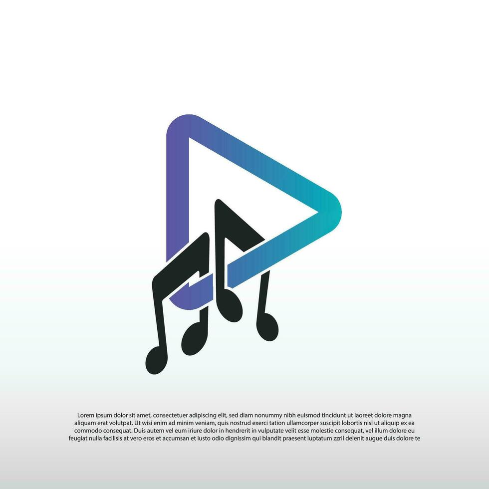 Music logo design. musical scale icon. plays song -vector vector