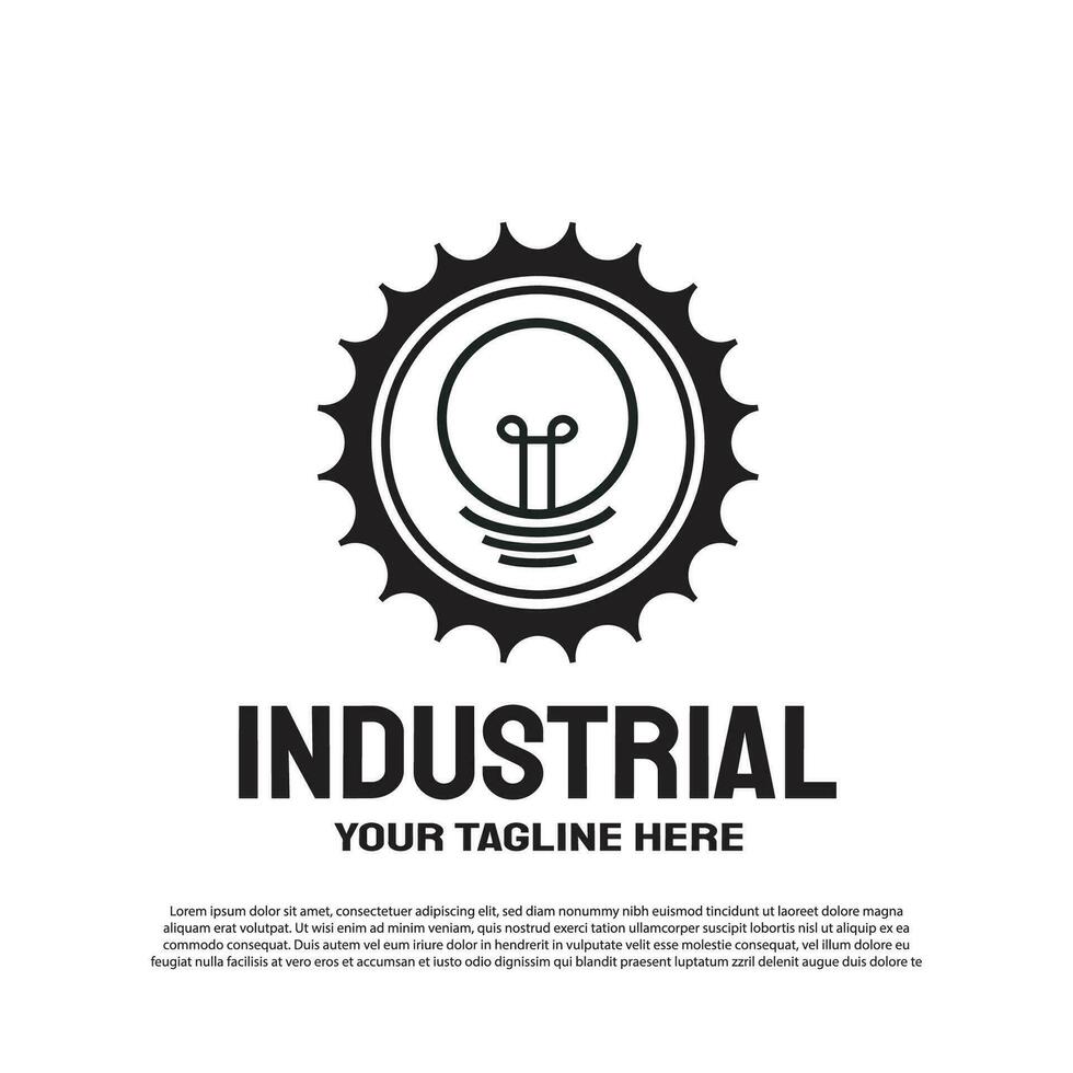 Industrial logo with gear concept. Engineering and mechanic sign or symbol. technology icon -vector vector