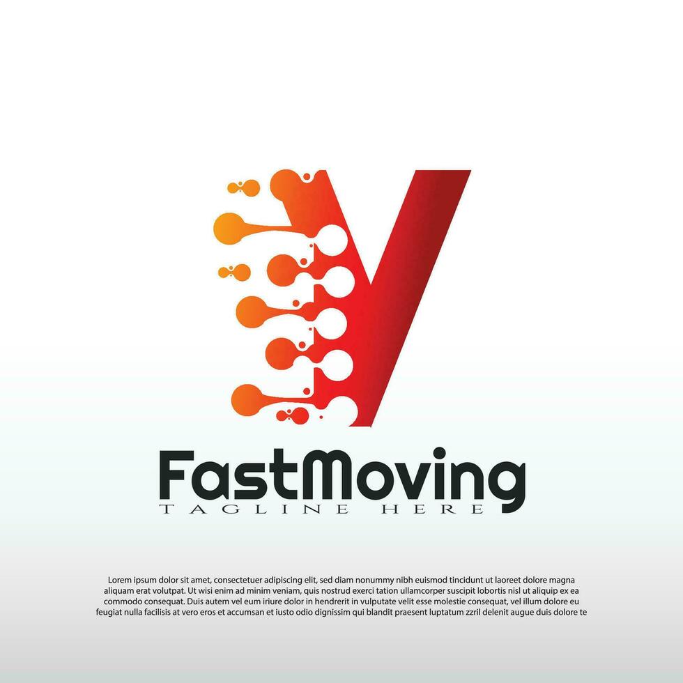 rápido Moviente logo con inicial v letra concepto. movimiento signo. tecnología negocio y digital icono -vector vector