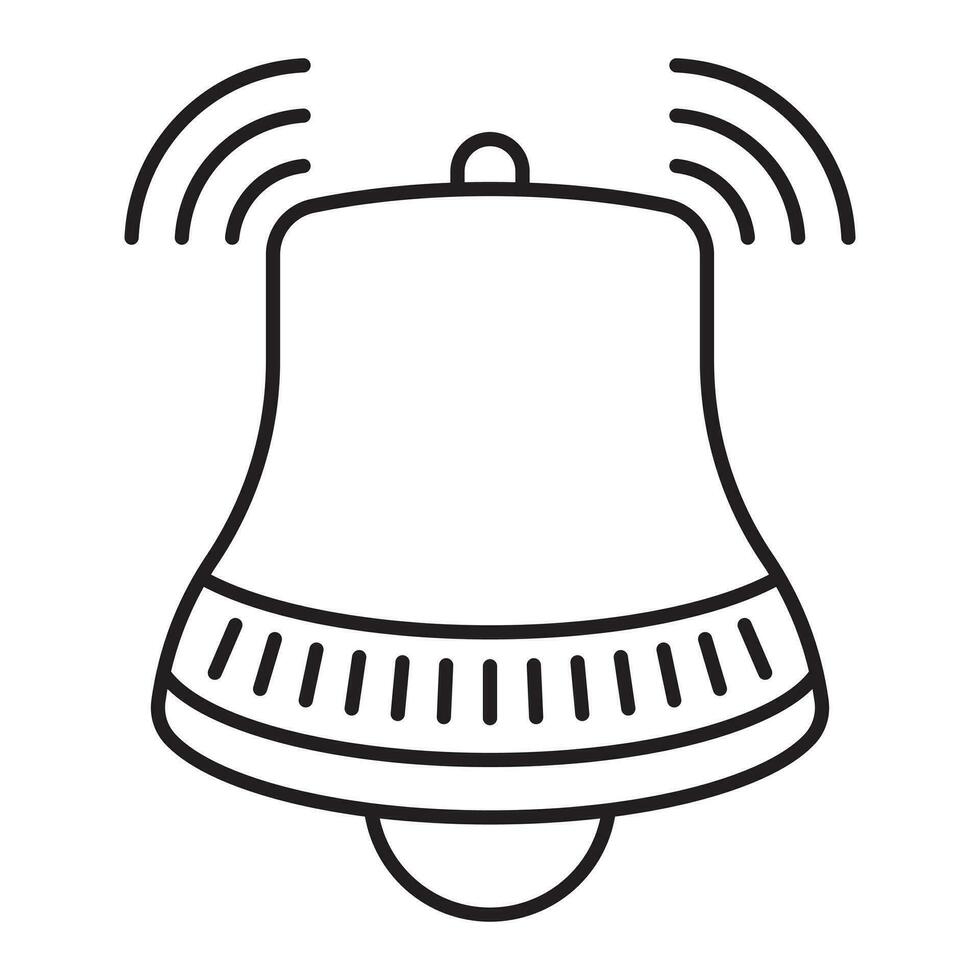 Notification ringing bell vector line art icon for apps or websites