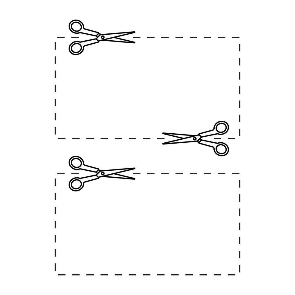 tijeras icono corte cupones con punteado línea para aplicaciones y sitios web vector