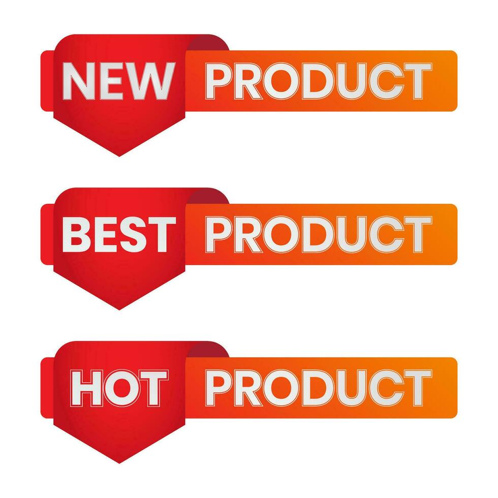New product, Hot product and Best product ribbon banner label icon for websites vector
