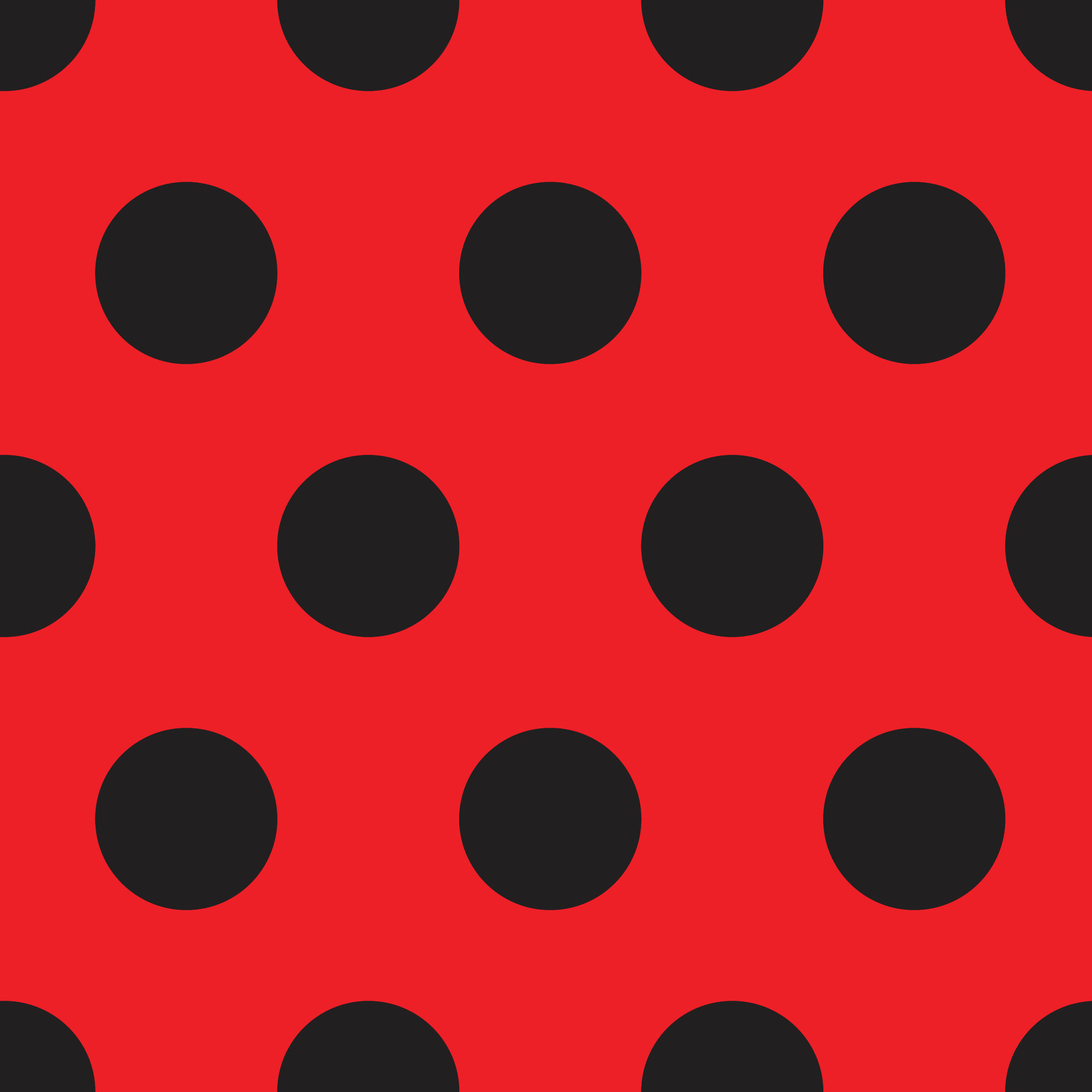Ladybug seamless pattern with red background and black dotted spots ...