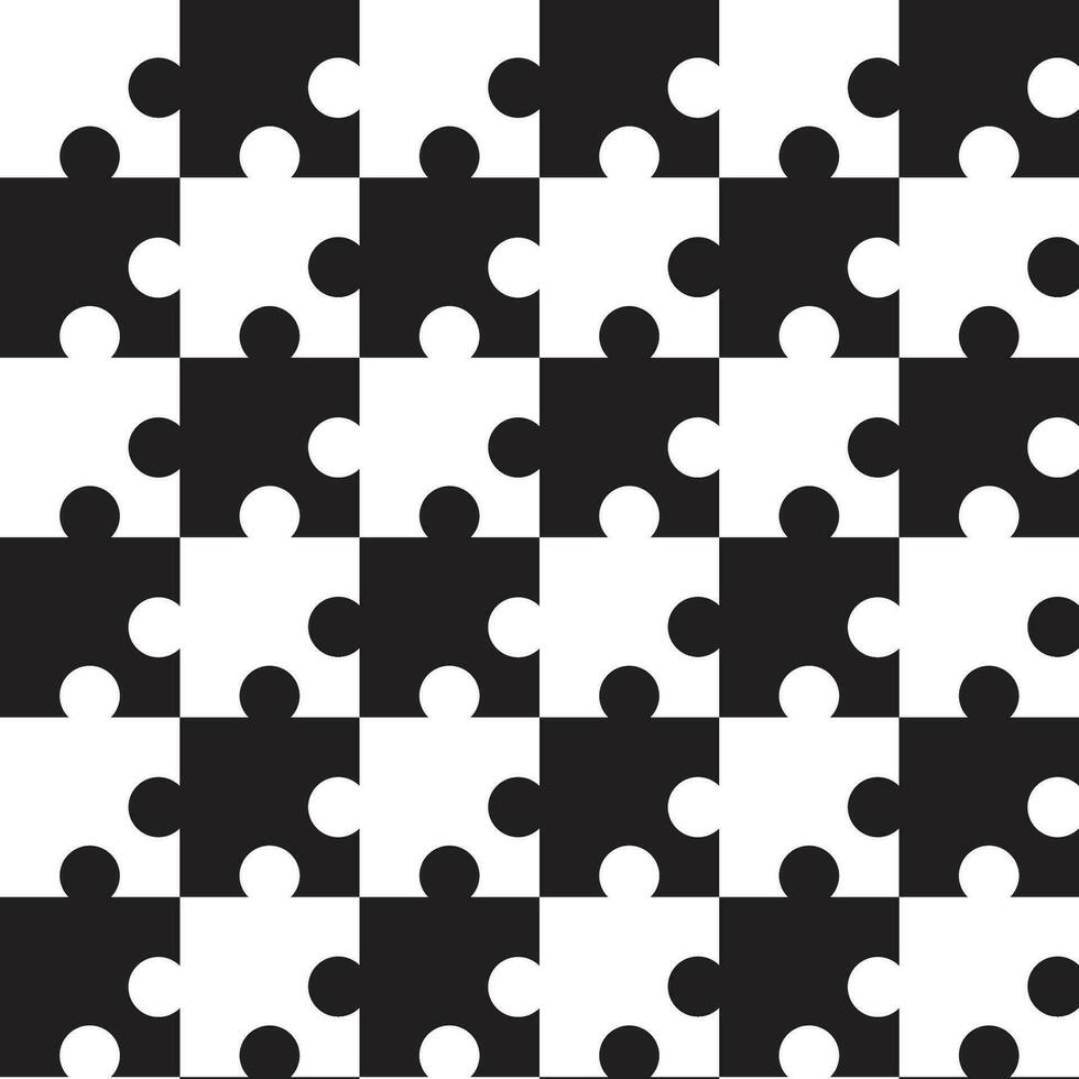 black and white puzzle geometric pattern vector