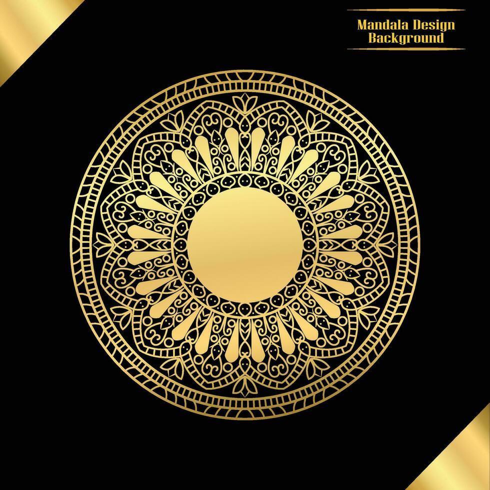 Golden Mandala Design Template Background vector