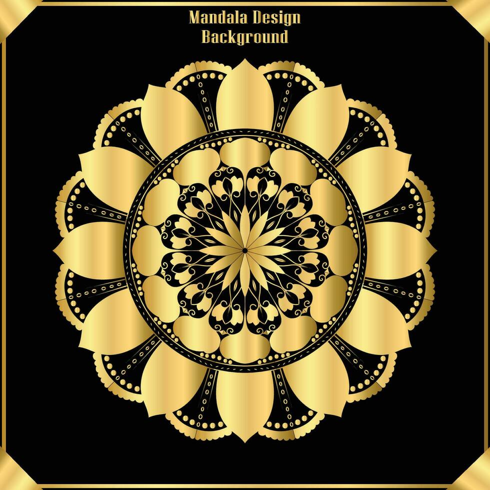 Golden Luxury Mandala Design Background Template vector