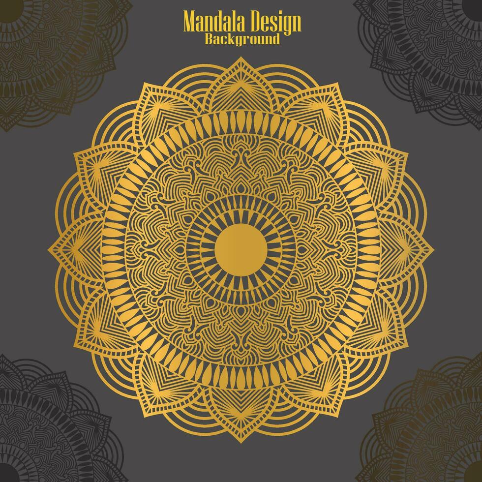 dorado mandala modelo diseño vector