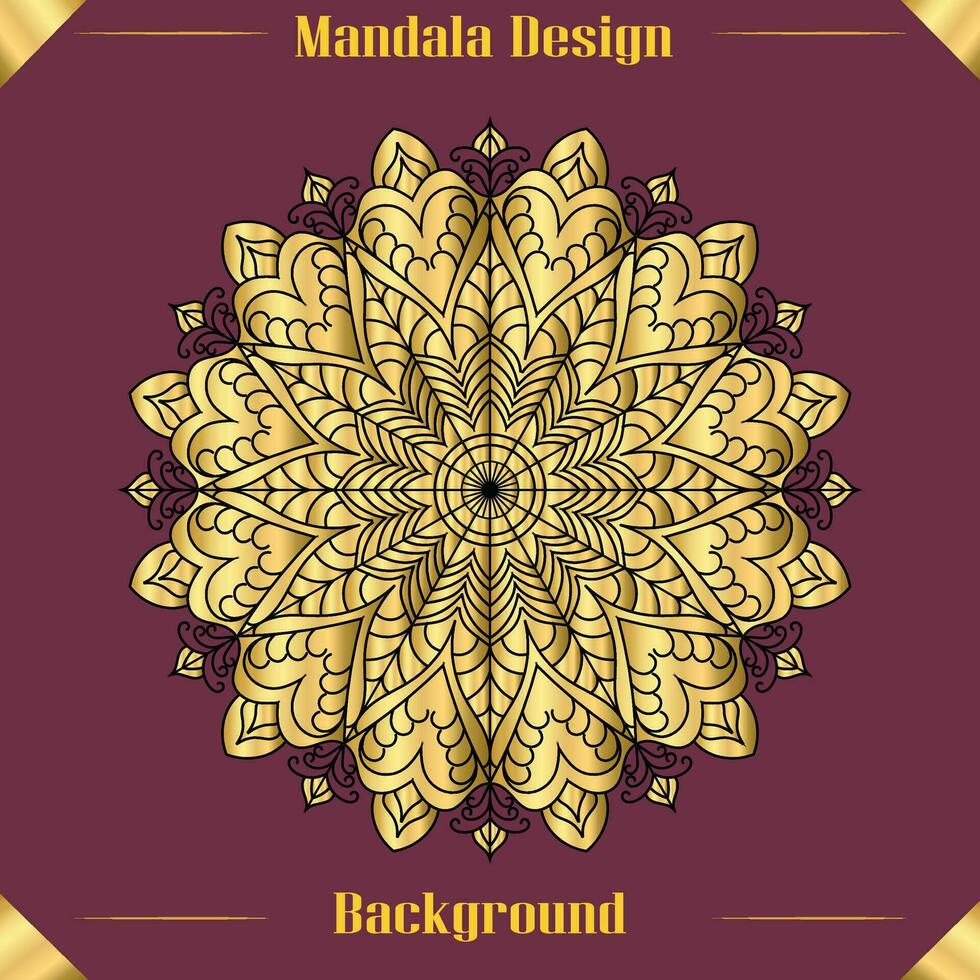 Golden Mandala Design Template Background vector
