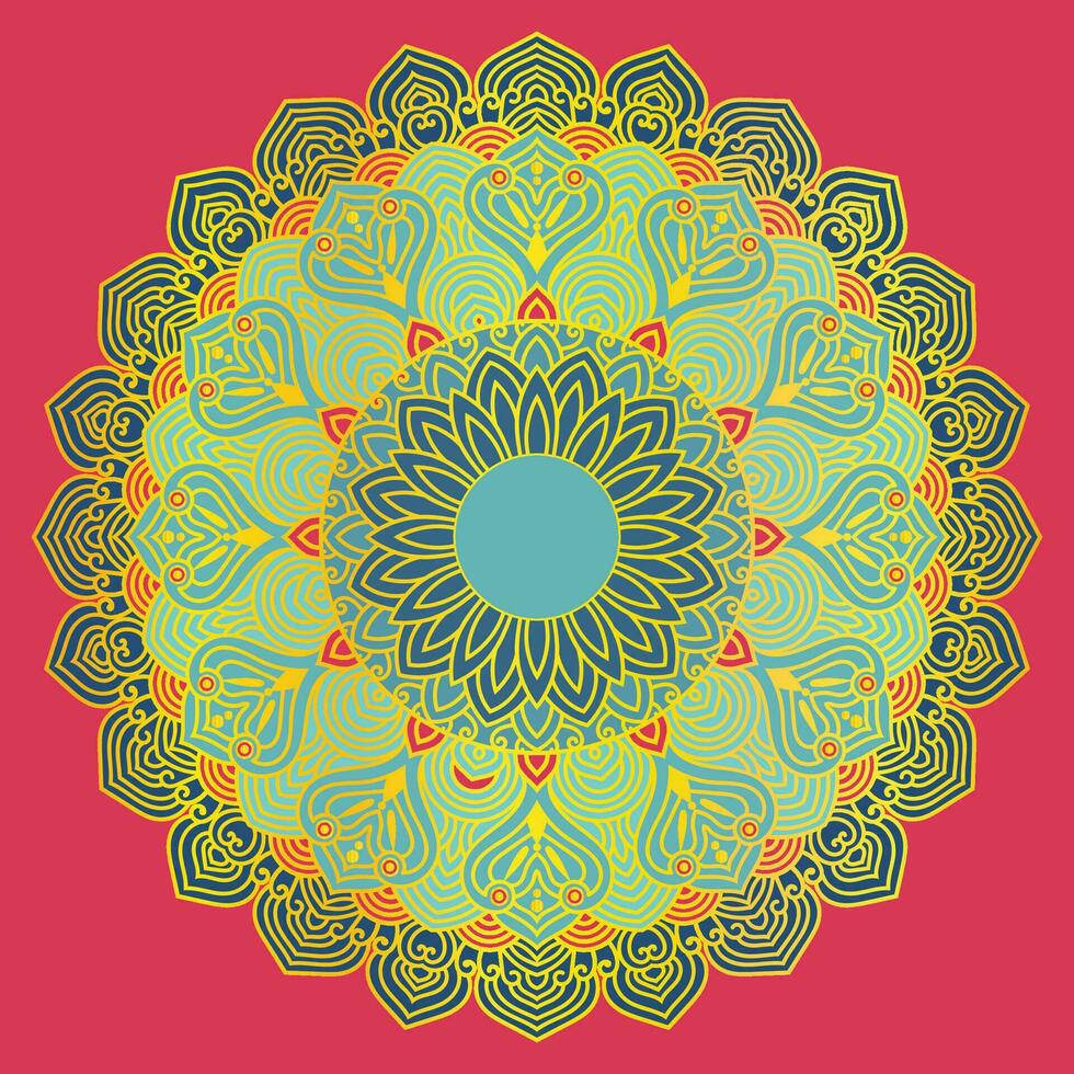 Golden Mandala Design Vector Template Background