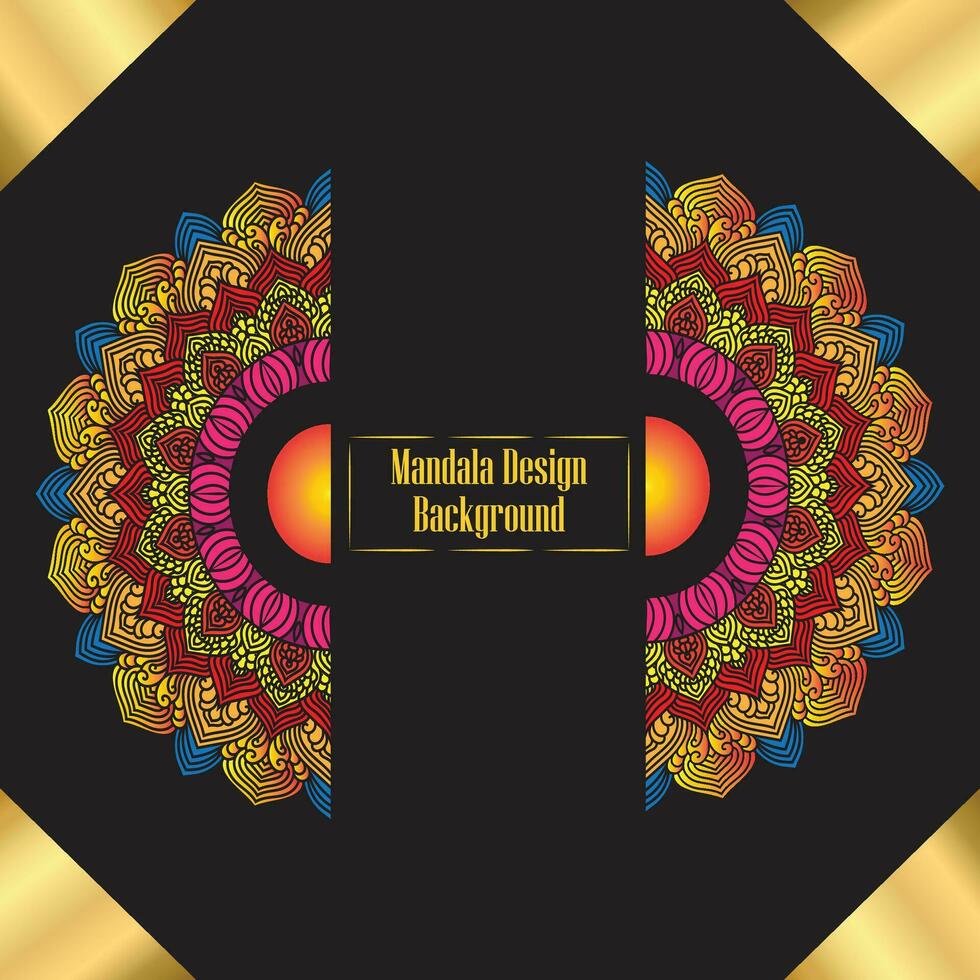 Mandala design background template vector