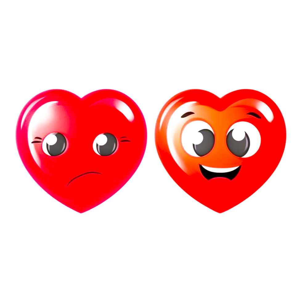 emoji heart romance love ai generative png