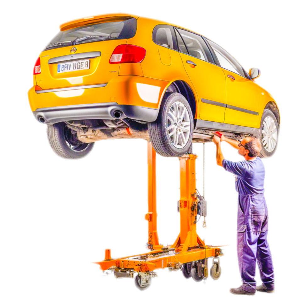 Lift Car on Auto Service ai generative png