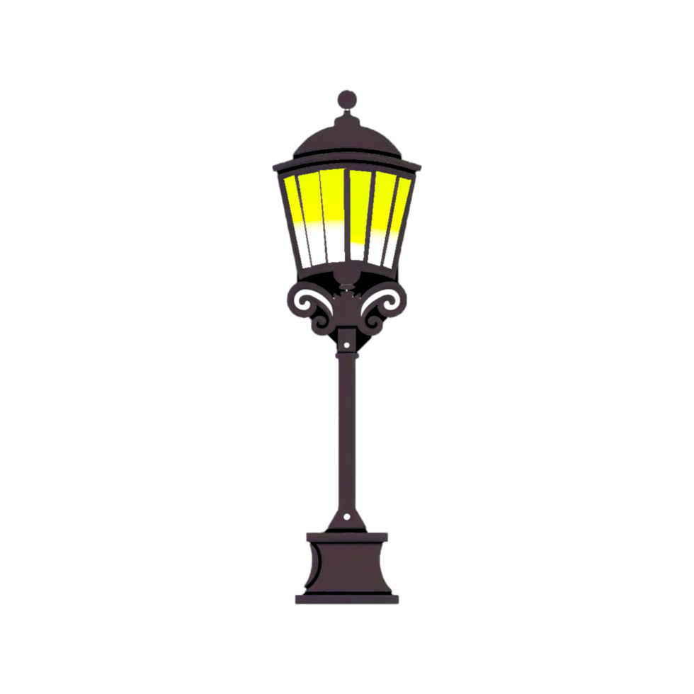 geel vereenvoudigd straat lamp ai generatief png