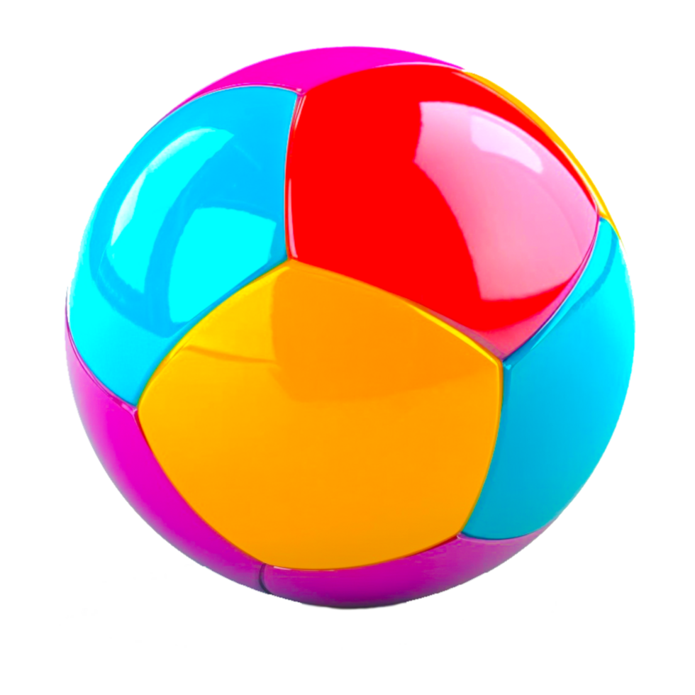 Colorful beach ball ai generative png