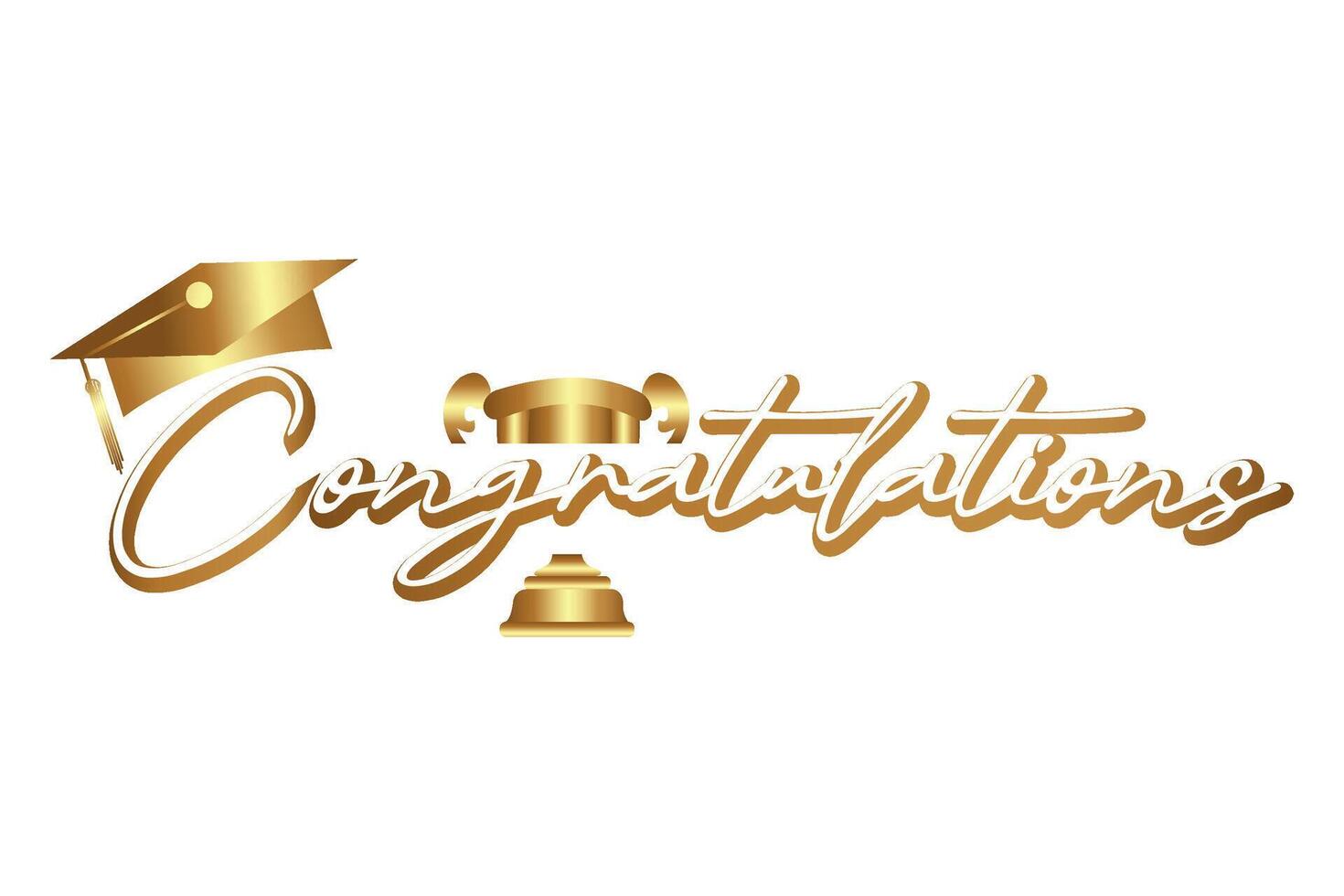 Vector congratulation text isolated white background
