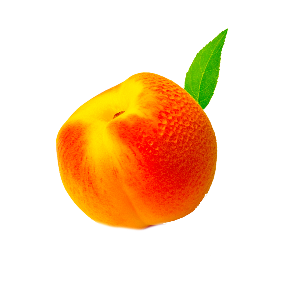 Peach Fruit with a leaf ai generative png