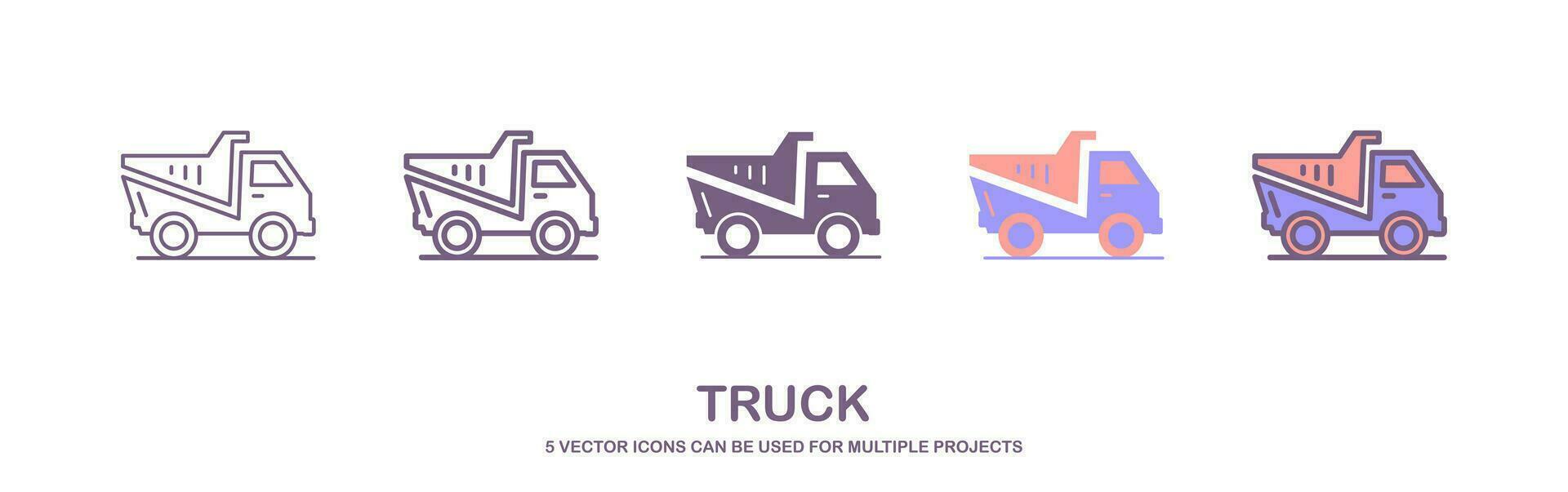 rigid dump truck vehicle construction icon. Illustration of a haul truck or rigid dump truck used for mining and heavy-duty construction environments. isolated on white background. vector