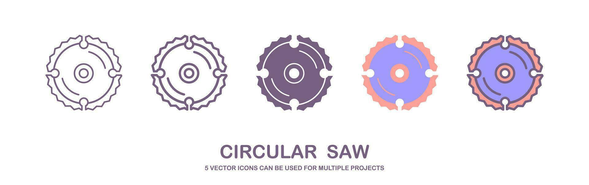 saw icon vector icon. circular saw icon. Editable stroke. linear style sign for use web design and mobile apps, logo. Symbol illustration. Pixel vector graphics - Vector illustration