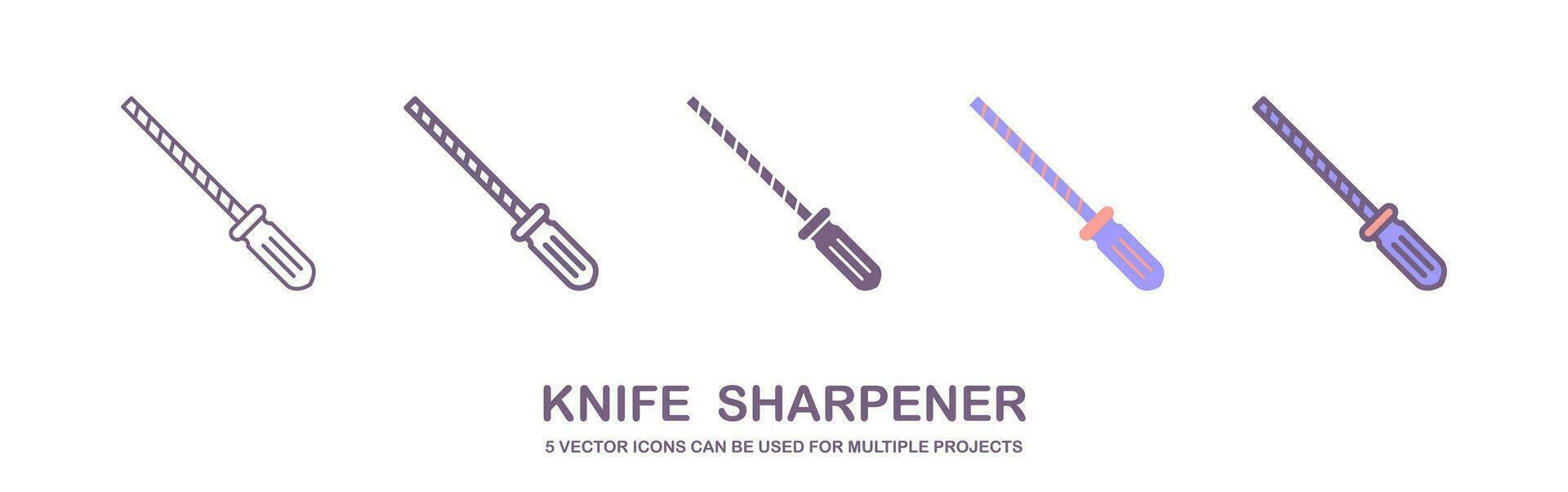 knife sharpener icon from kitchen collection. Thin linear knife sharpener, blade, equipment outline icon isolated on white background. Line vector knife sharpener sign, symbol for web and mobile