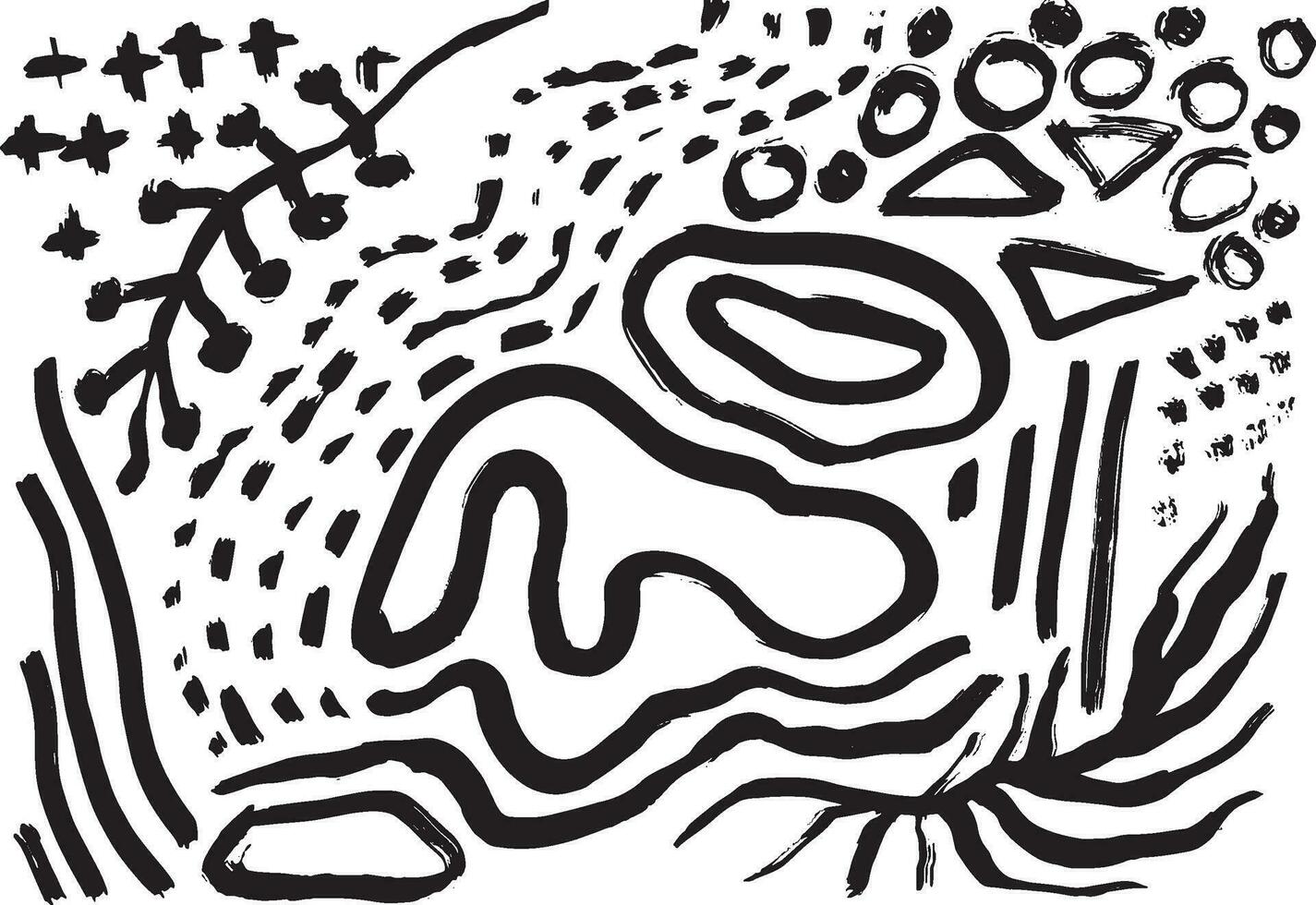 Grunge Hand Drawn Contemporary Abstract Background. vector
