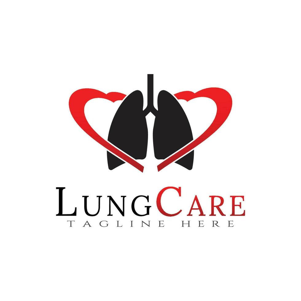 lung care logo design, healthcare and medical icon -vector vector