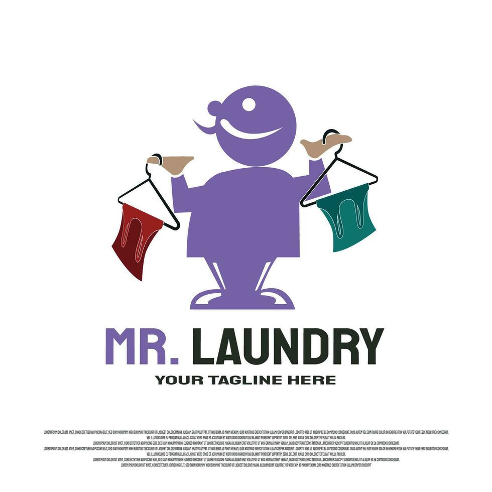 Laundry logo design with master concept. vector element illustration