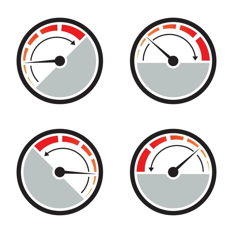 Fast acceleration speedometer icon isolated on white background. vector