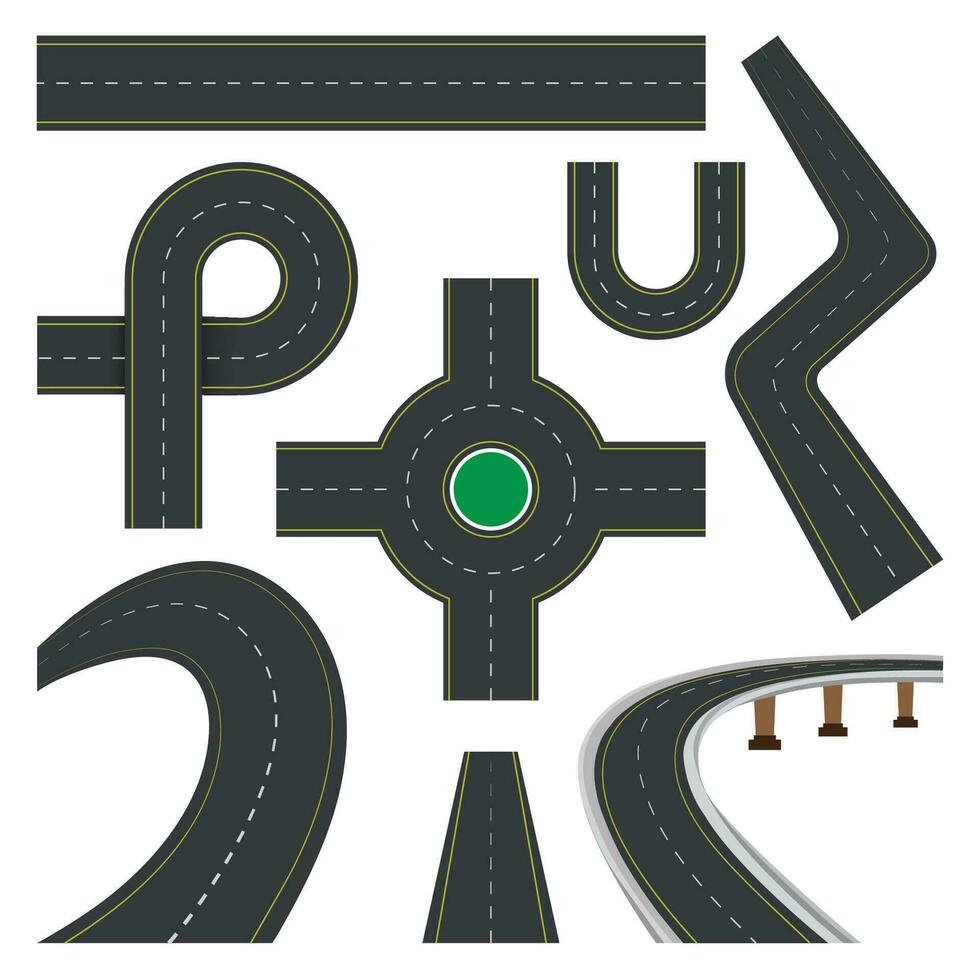 Ilustración de conjunto de carreteras vector