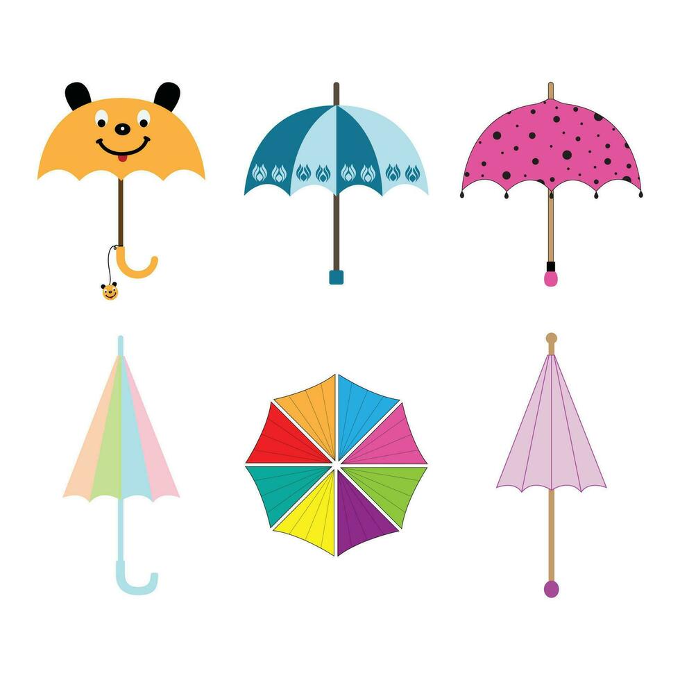 Umbrella set vector