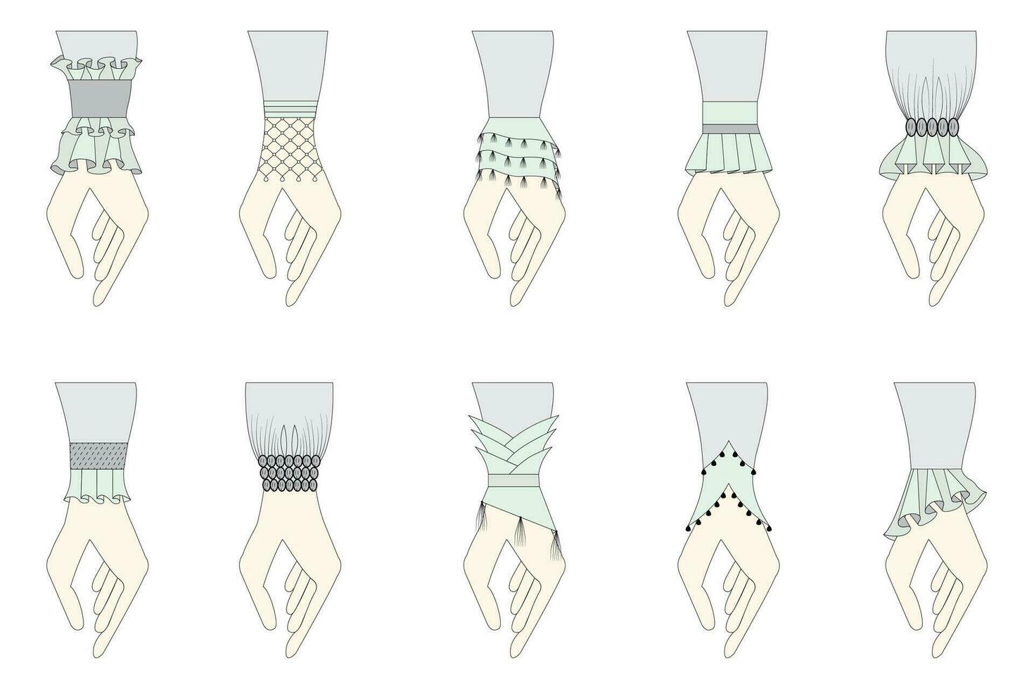 Sleeve design flat sketch vector