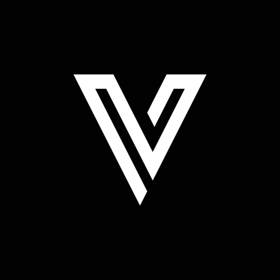 eps10 vector initial letter v monogram logo design template isolated on black background