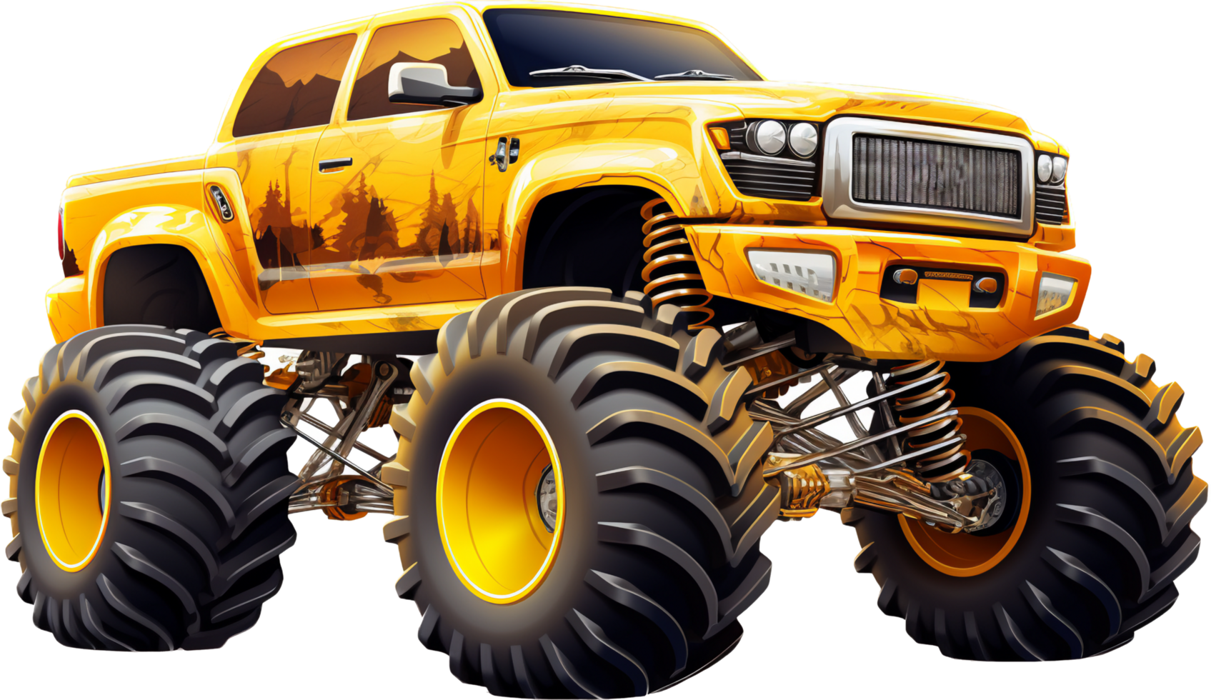 Monster truck png with AI generated.