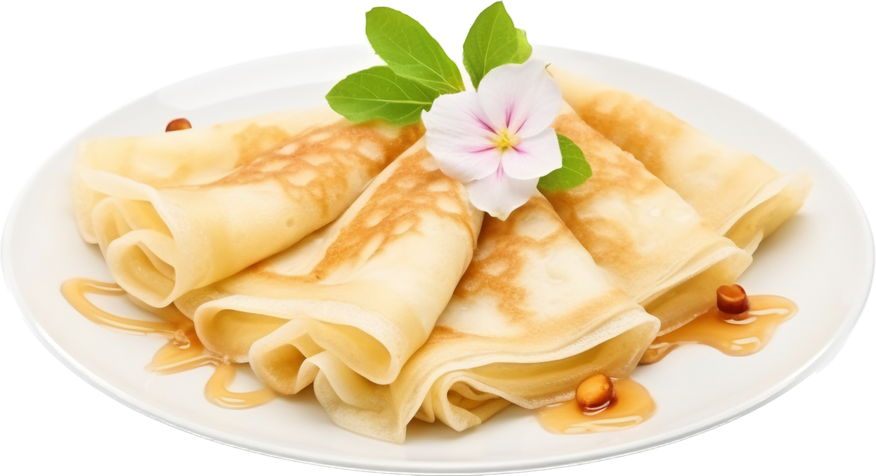 Sweet thai crepe png with AI generated.