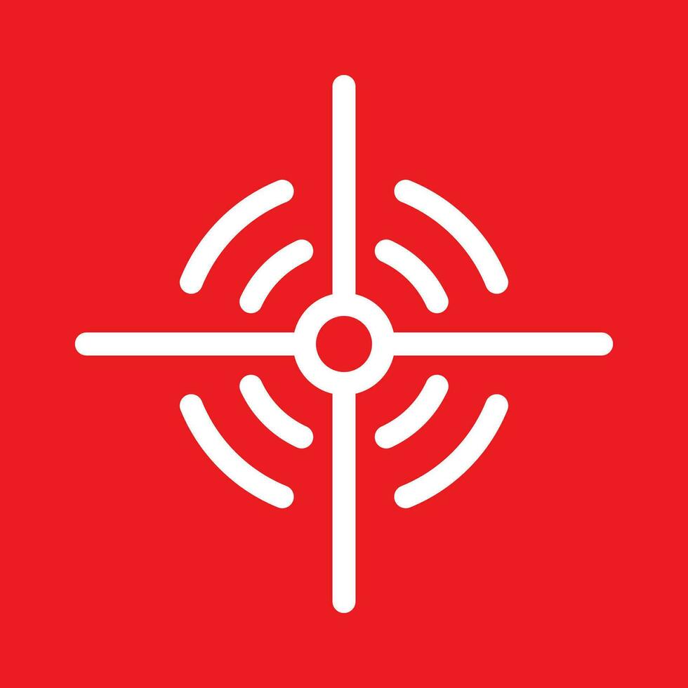 Target icon in vector shape with a red background