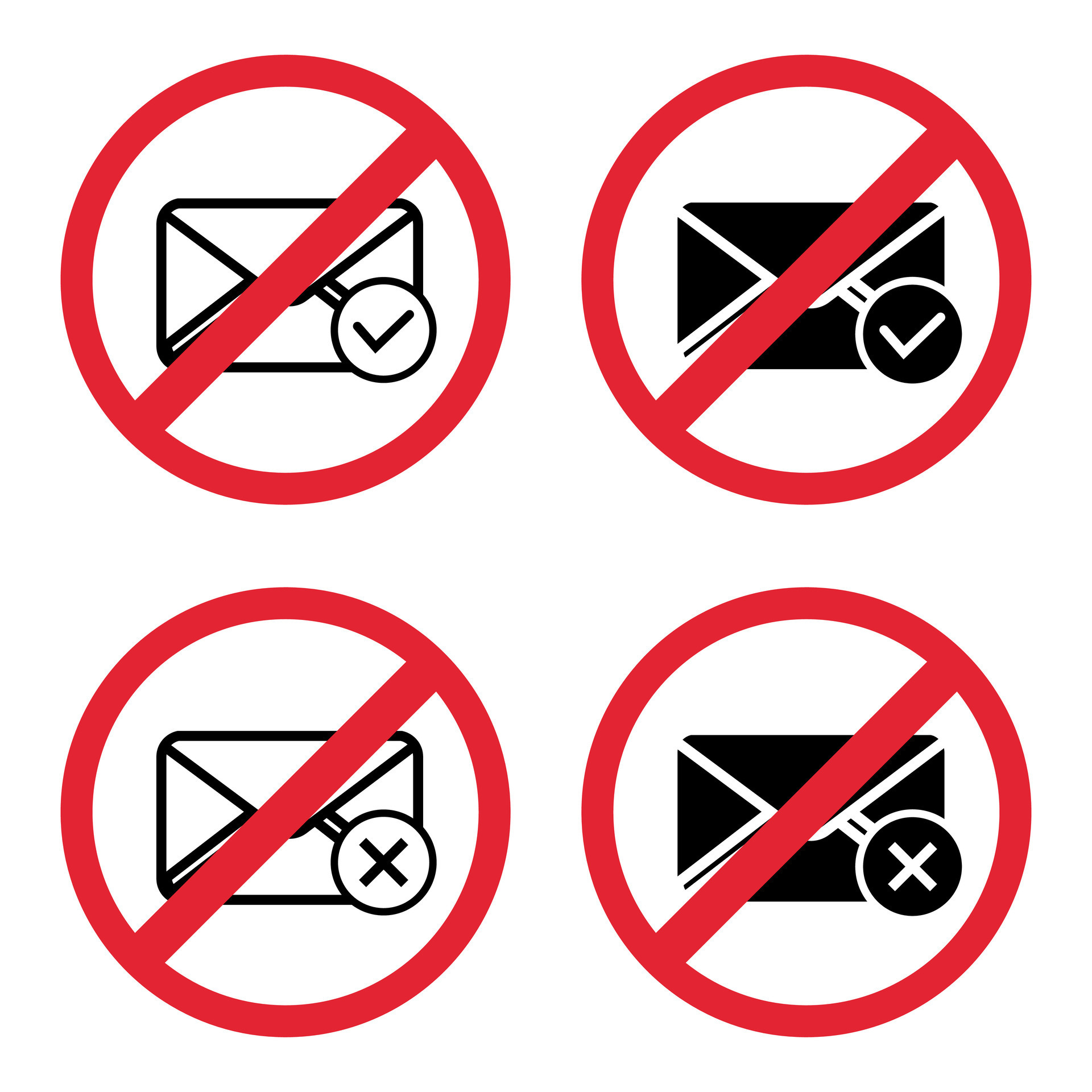 unsubscribe message or email notification flat icon for the apps or