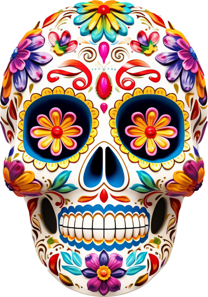Sugar skull png with AI generated.