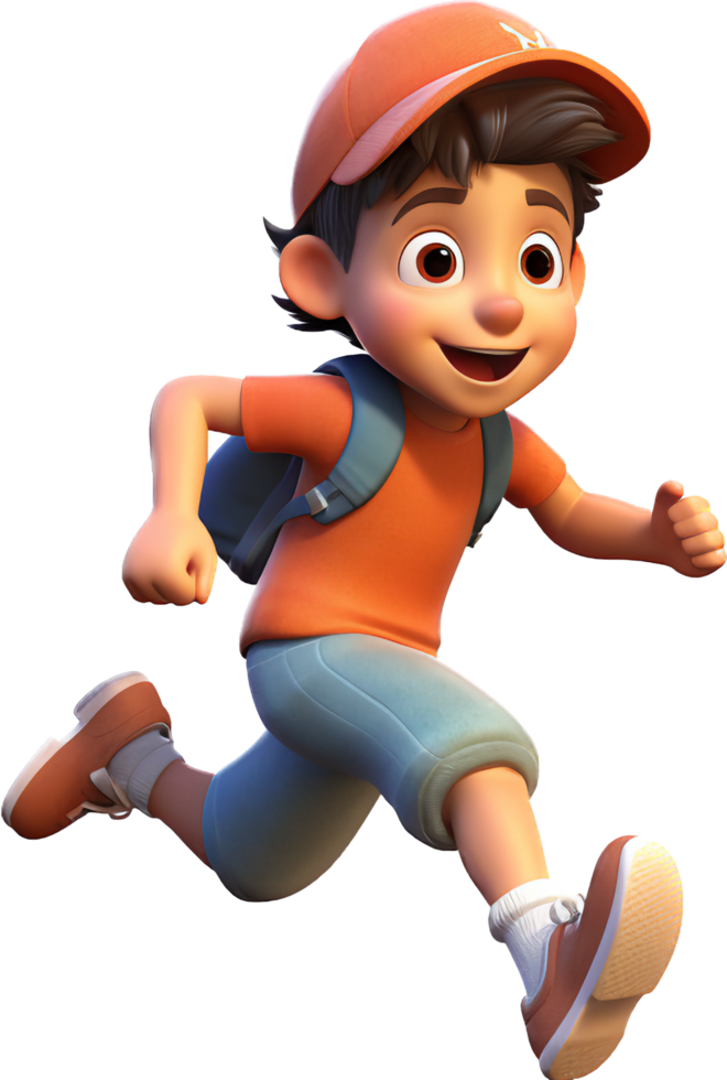 Boy is running with . png