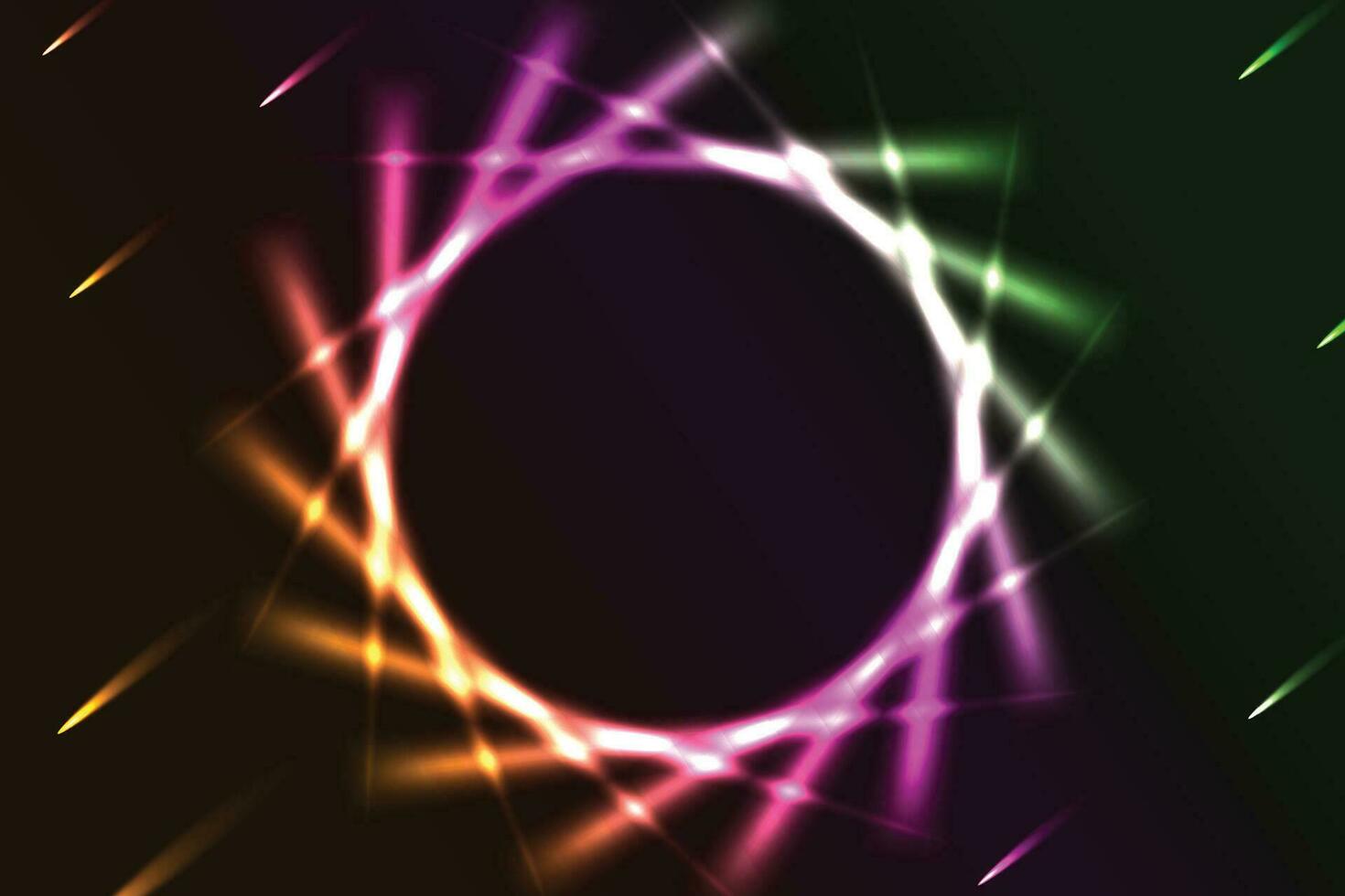 circular neon wallpaper, neon background, circular neon with lighting background vector