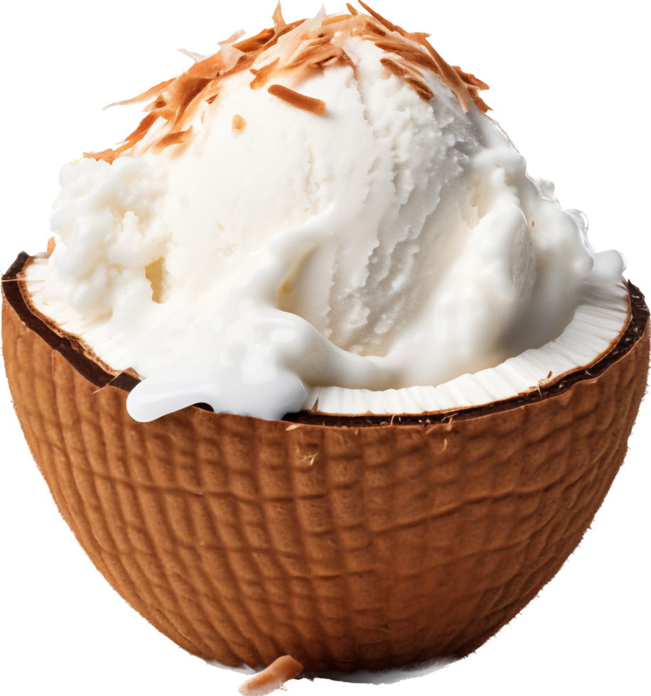 Coco hielo crema png con ai generado.