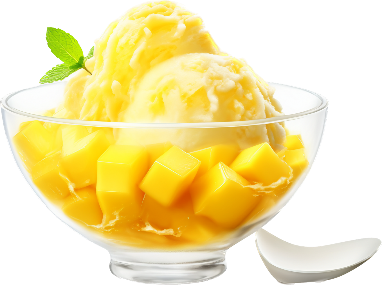 Mango shaved ice png with AI generated.