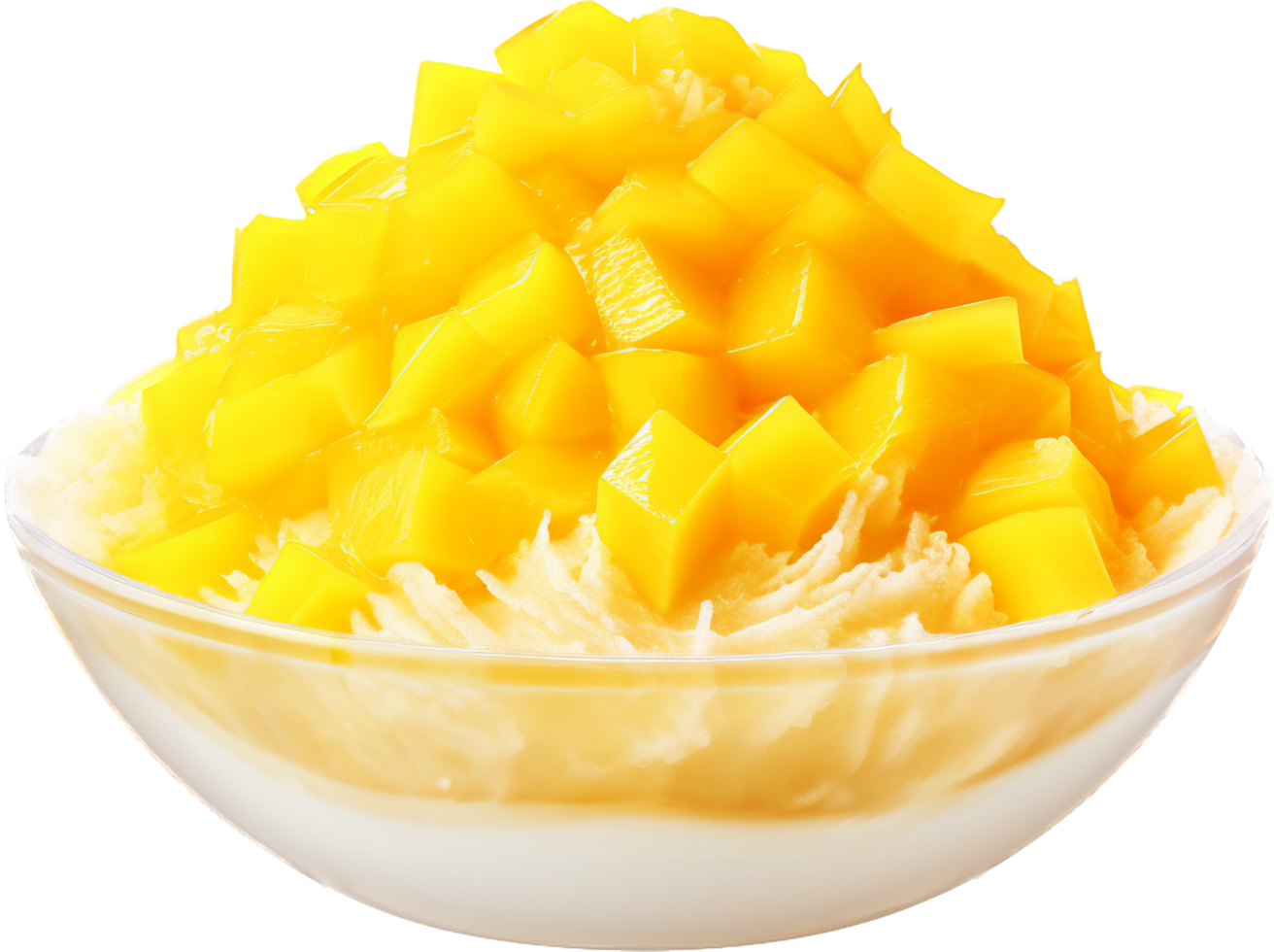 Mango shaved ice png with AI generated.