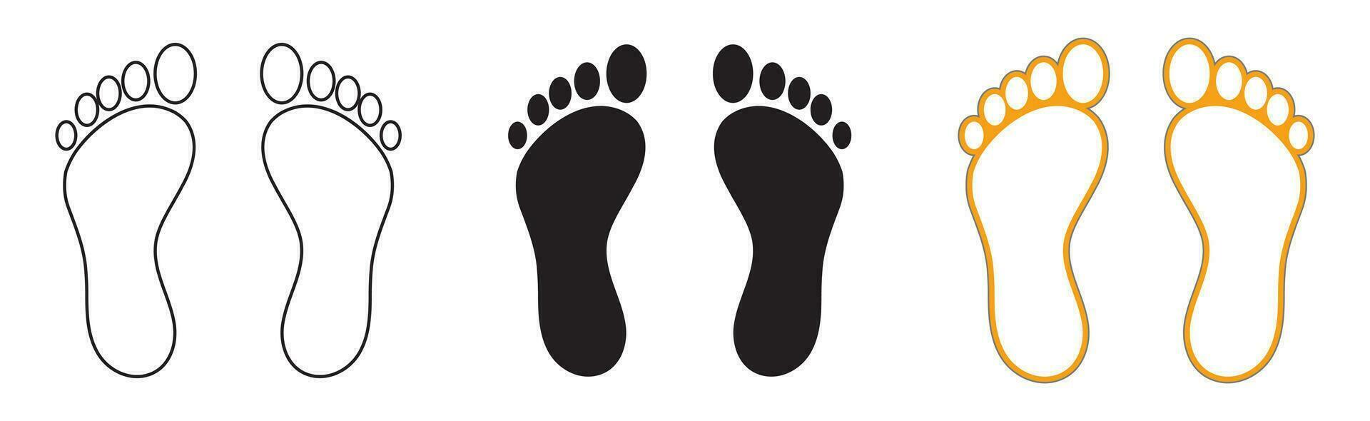 silhouette of human footprints. Baby footsteps icon. vector