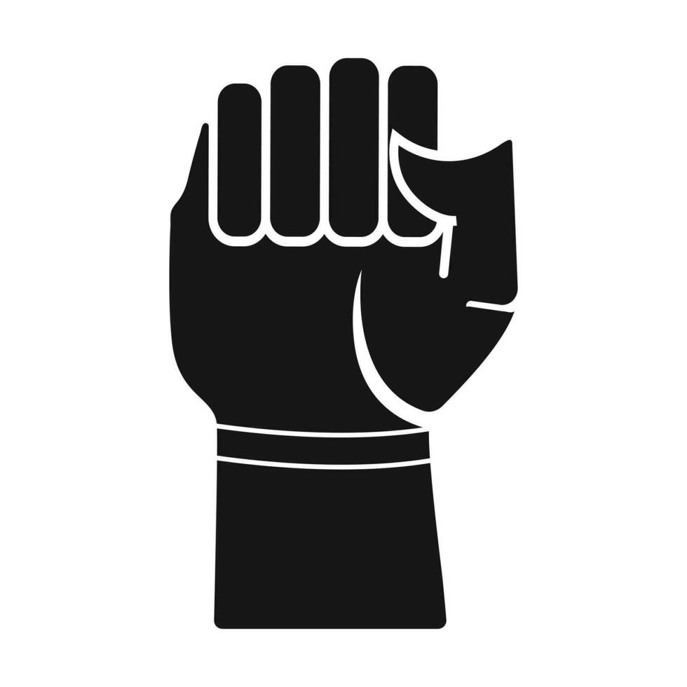 Raised fist - symbol of victory, strength, power and solidarity flat icon for apps or websites. vector
