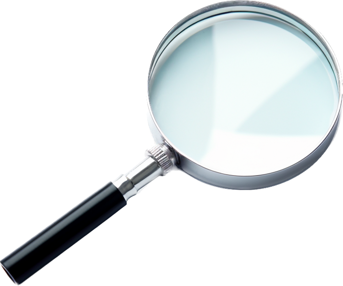 Magnifying glass with . png
