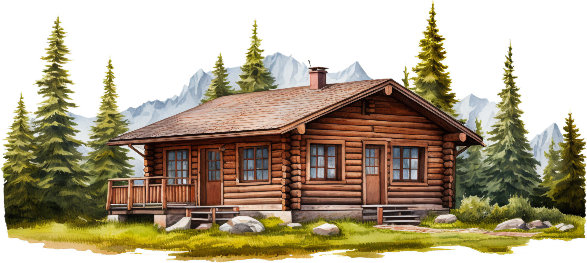 Cabin png with AI generated.