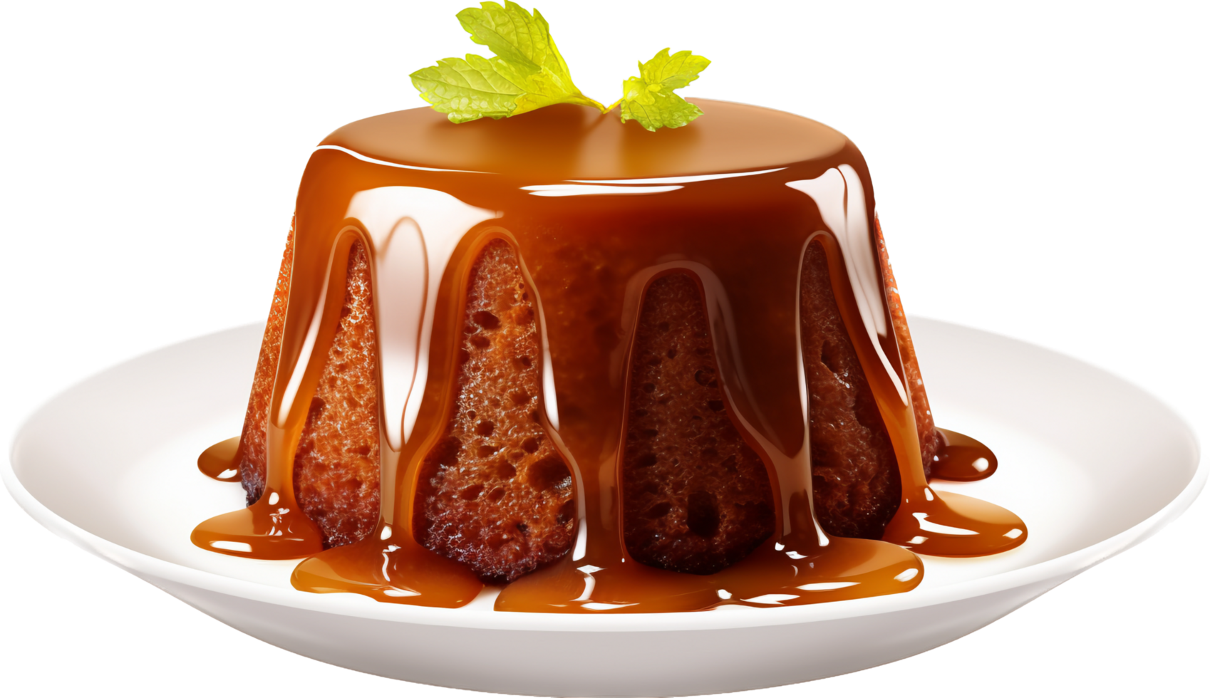 Sticky toffee pudding png with AI generated.