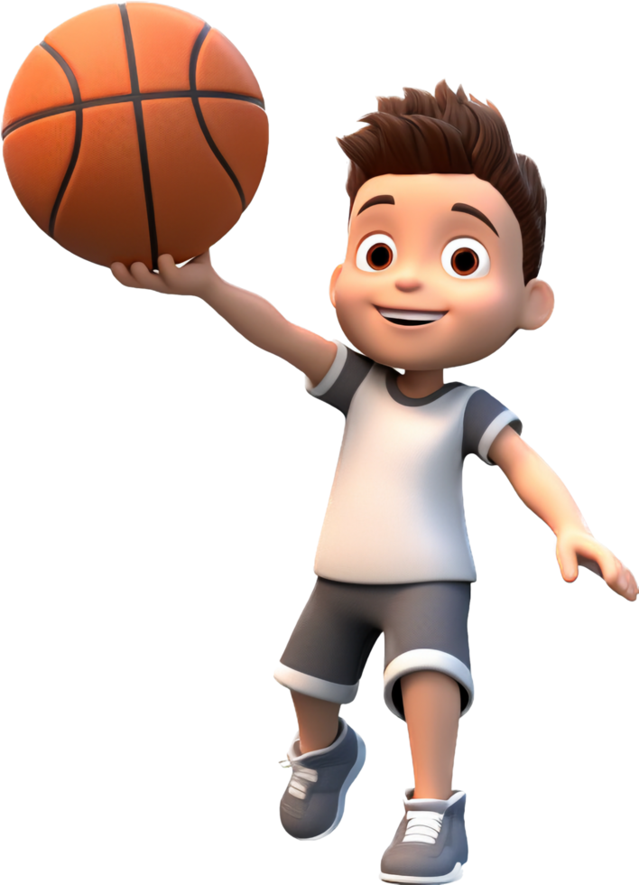 Basketball player with . png